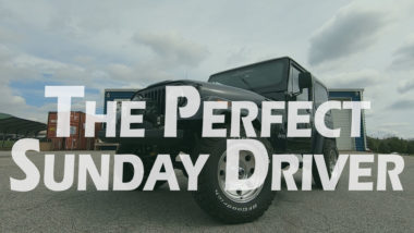 The perfect sunday driver YouTube thumbnail featuring black jeep with winch