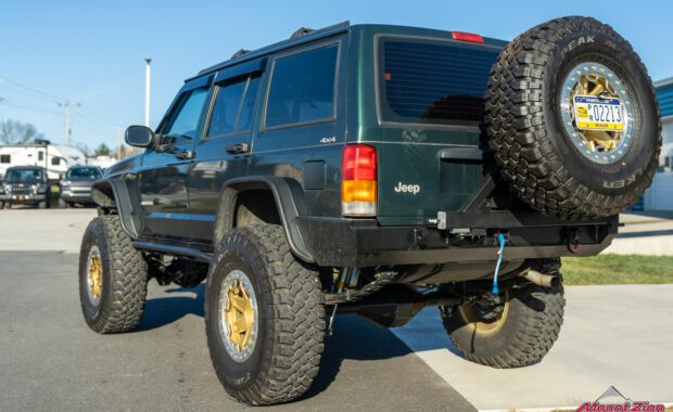 Jeep wrangler with Falken Wildpeak tires and king shocks rear end