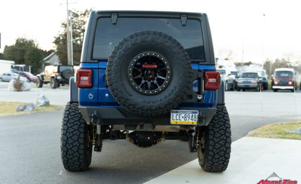 Rear shot of completed Jeep