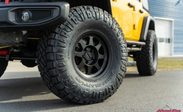 Wheel and tire close up. Nitto Ridge Grappler 38 inch tire and Method Bead Grip Wheel