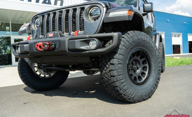 2022 Jeep Wrangler Unlimited Rubicon in Granite Crystal with Method 305 and Nitto Ridge Grappler 37x12.50R17 front driver side