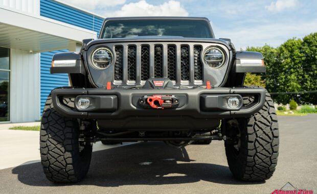 2022 Jeep Wrangler Unlimited Rubicon in Granite Crystal with Method 305 and Nitto Ridge Grappler 37x12.50R17 front end