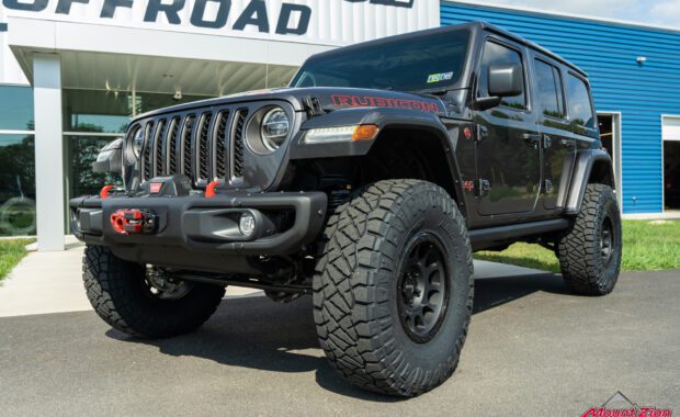 2022 Jeep Wrangler Unlimited Rubicon in Granite Crystal with Method 305 and Nitto Ridge Grappler 37x12.50R17 front driver side
