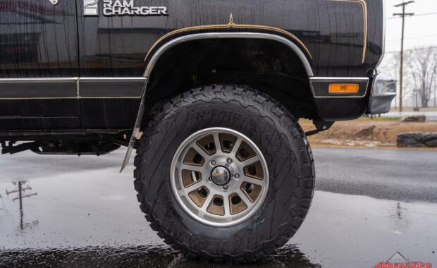 Black with Gold Stripping 1985 dodge ram charger front passenger BFgoodrich tire
