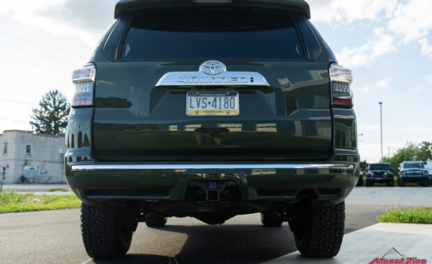 2022 Toyota 4Runner Limited in Army Green with Bilstein 5100 shocks and Black Rhino Wheels rear end