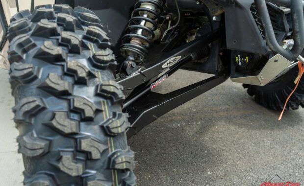 HCR suspension on Can-Am Maverick X3 with Motoravage XL tires wide view