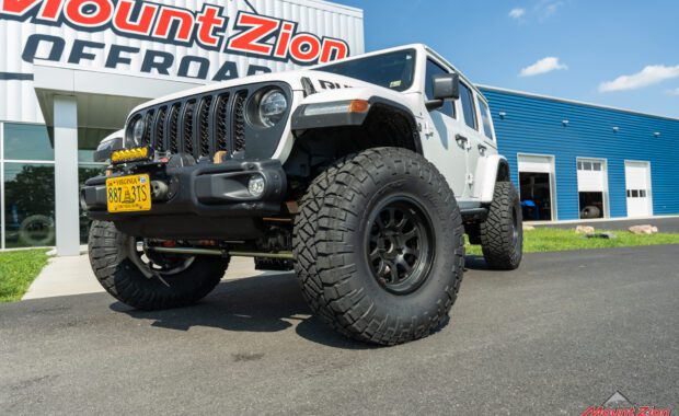 White 2022 jeep wrangler unlimited rubicon 392 front driver side at mount zion offroad shop