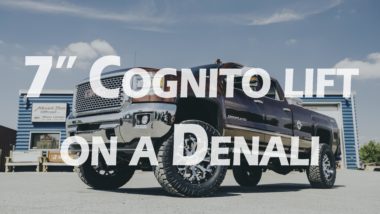 7" Cognito Lift on a deanli YouTube thumbnail featuring marron gmc denali