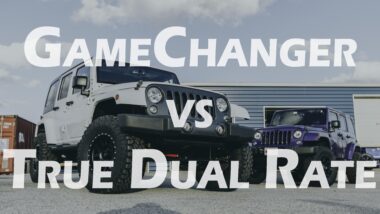 game changers vs true dual rate youtube thumb showing two 4 door jeeps one white and one purple
