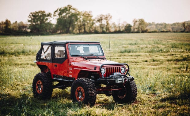 Red 06 Jeep with Rubicon Express 7.5