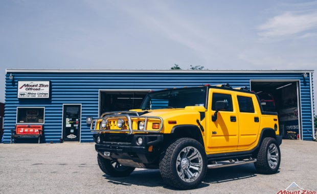 Yellow hummer with 35