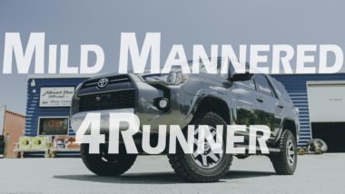 Mild Mannered 4runner YouTube thumbnail featuring grey 4runner offroad tires