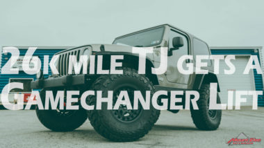 26K mile TJ Gets a Gamechanger lift featuring tan two door jeep