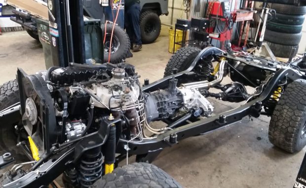 subframe with motor, axles and drivetrain