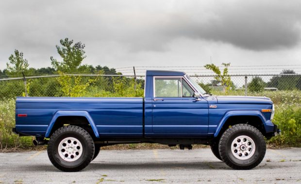 Blue classic jeep truck