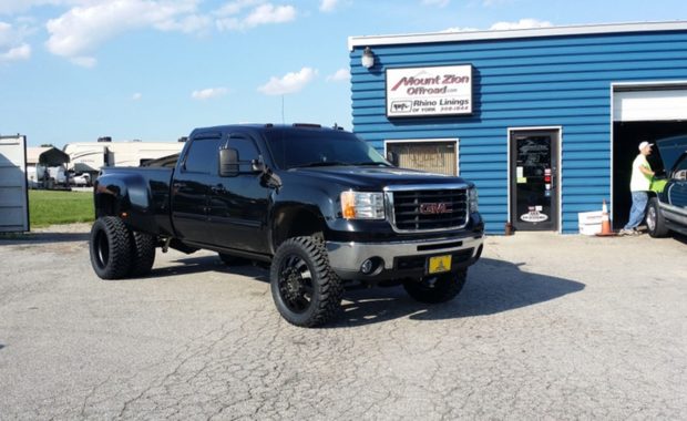 GMC dually with upgraded wheels at mount zion offroad