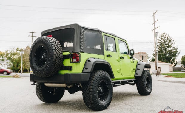 2016 lime green wrangler with 1.25