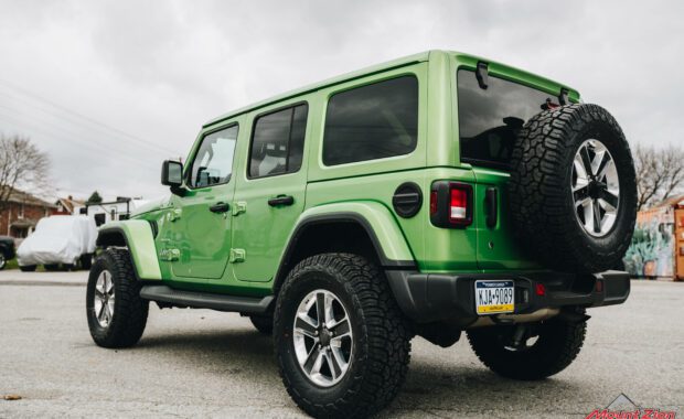Green Wrangler with 2.5