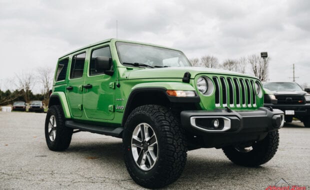 Green Wrangler with 2.5