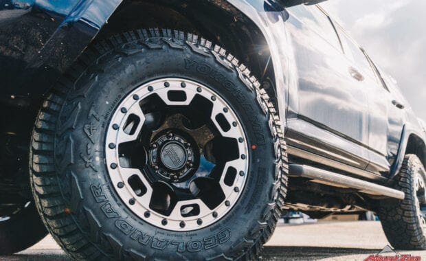 Black Rhino Hard Alloys 17x8.5 +0mm Offset Gauntlet wheels and Yokohama Geolander X-AT 285/70R17 10Ply tires