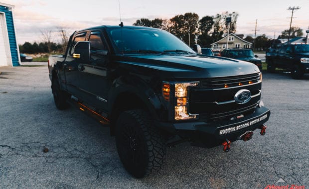 Black Superduty with offroad bumper winch and offroad lihgting