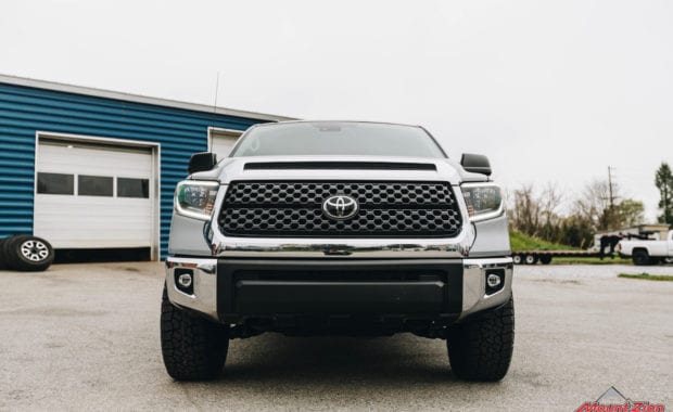 grey 2019 Toyota Tundra front grille view