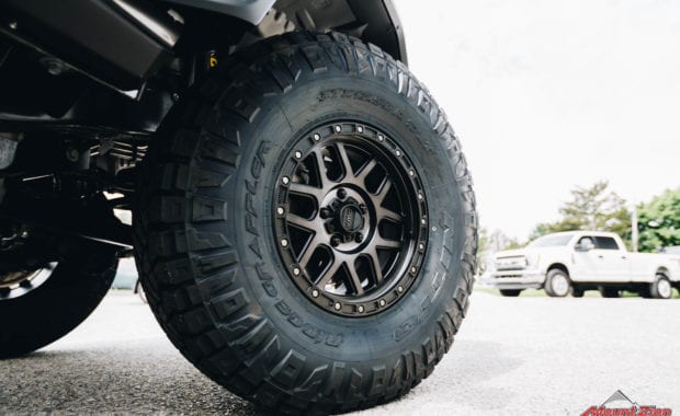 KMC XD MESA 17x9 +18mm Wheels Satin Black with Grey Tint wheels and Nitto Ridge Grappler 37x12.50R17 tires