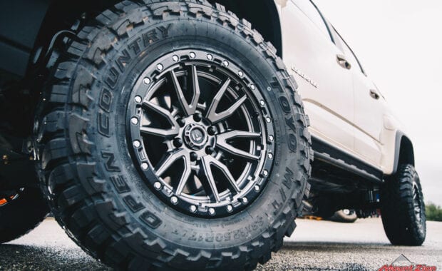 17x9 +1mm Fuel Rebel 6 and 33/12.50/R17 Toyo Open Country